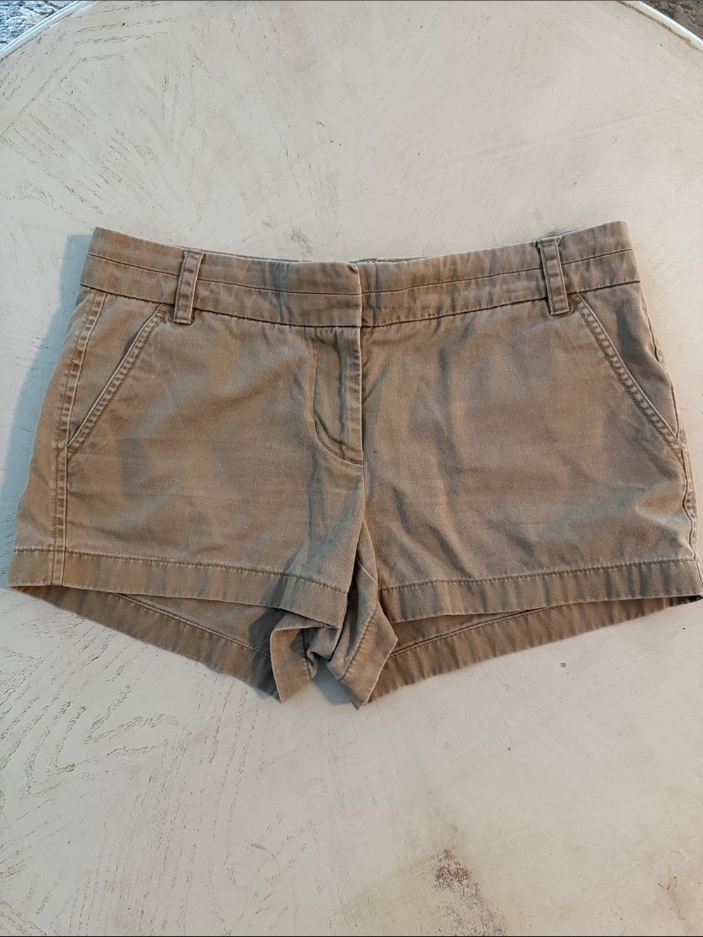 J. Crew Women's Tan Cotton Classic Chino Shorts Sz 8